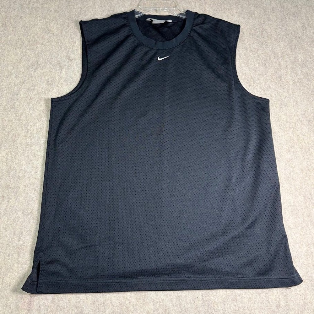 Nike Mesh Tank Top Mens XL Black Polyester Athletic Sleeveless Gym Shirt Classic